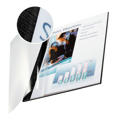 10 Buchbindemappen transparent A4, 14mm 106-140 Blätter 80g/m² Schwarz