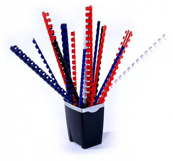 Plastikbinderücken rot 4,5 mm A4, US-Teilung (21 Ringe), rund