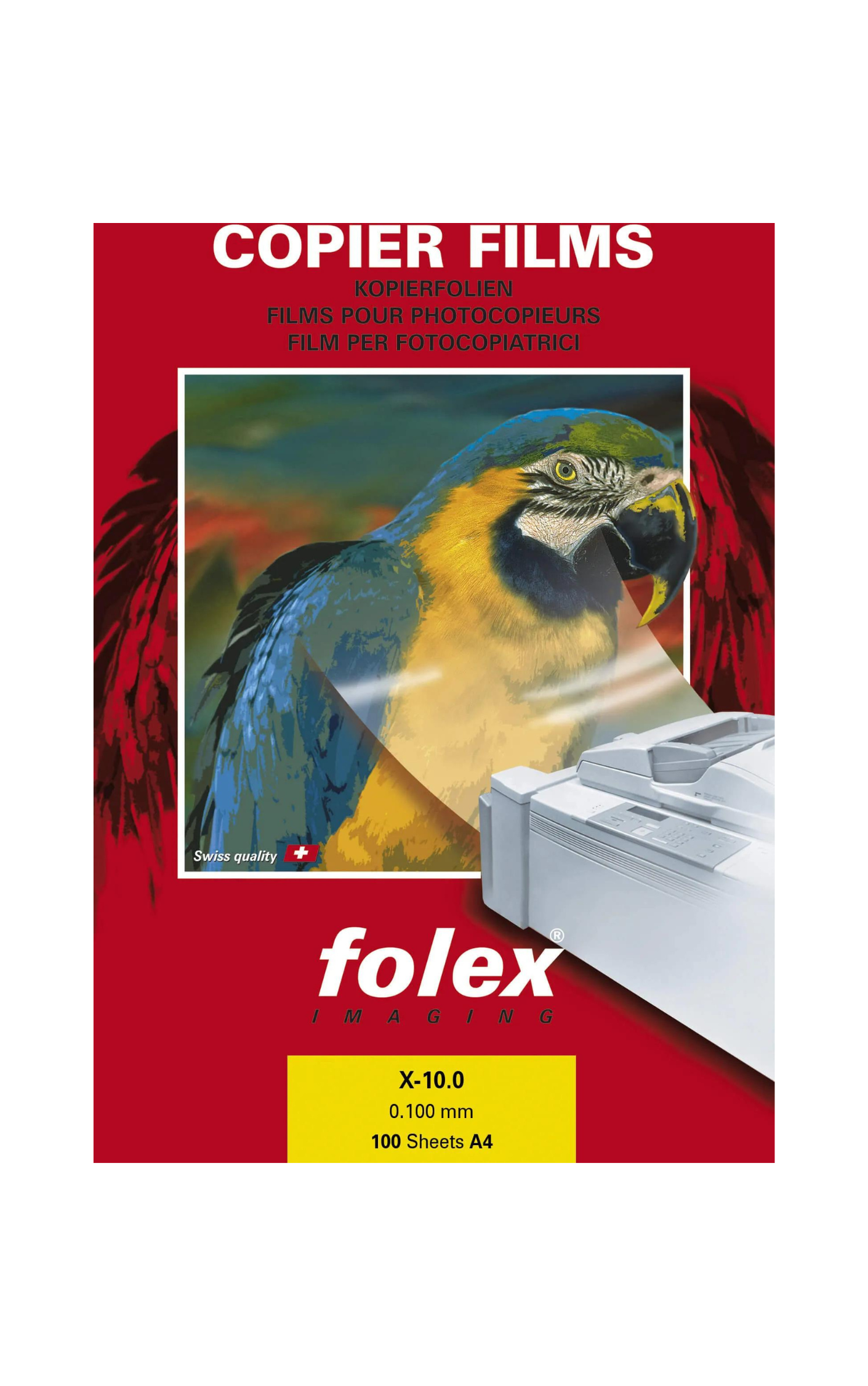 100 Folex X-10.0 Overheadfolien s/w Kopierer und Drucker DIN A4, 100mic, stapelverarbeitbar