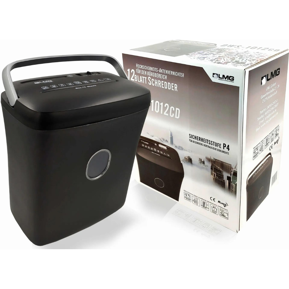 LMG DWS-1012CD Aktenvernichter 12 Blatt 4x35 mm 21 Liter
