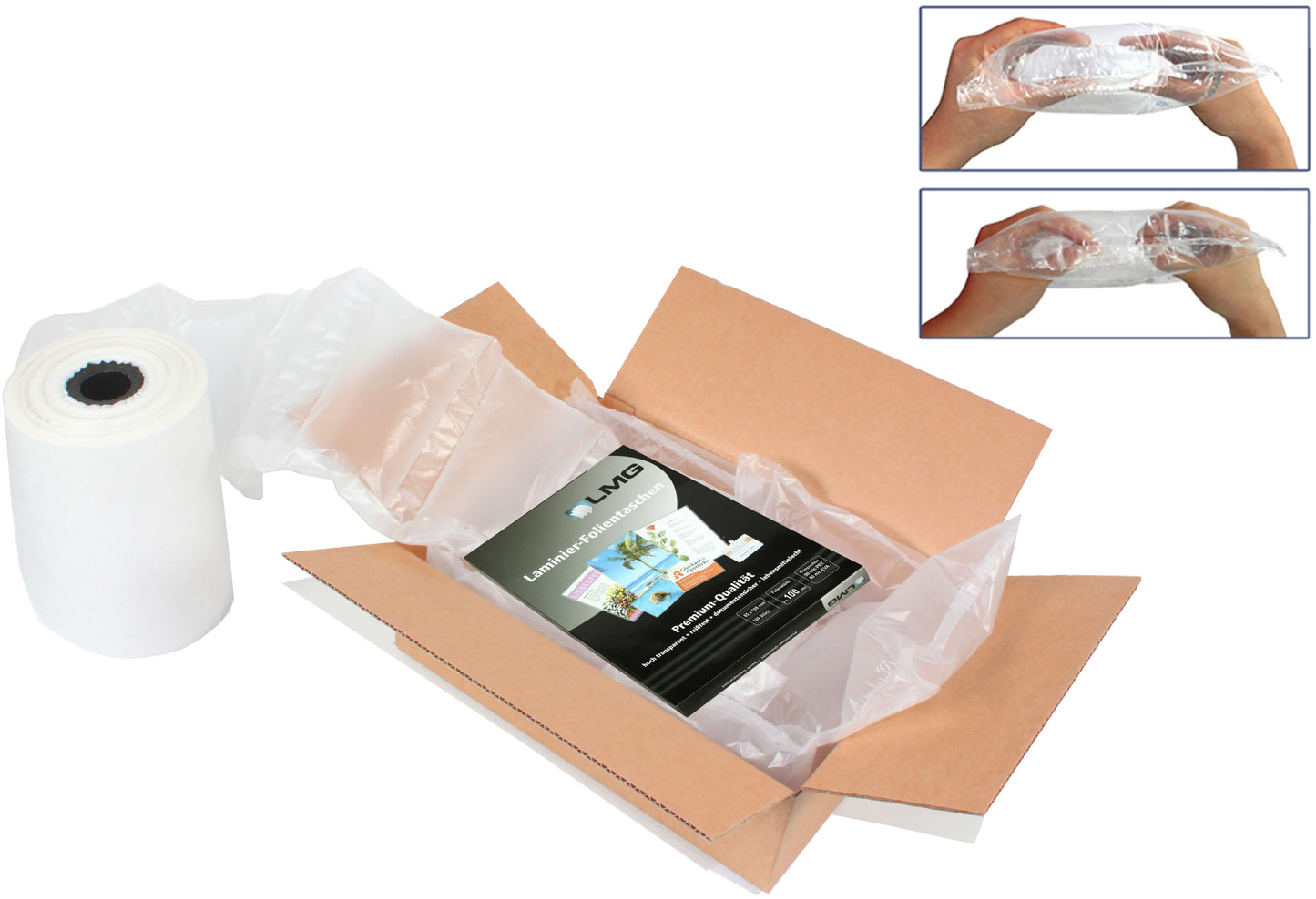 WiAir Luftkissenfolie für Wiair 200x100mm, 300 m lang 2700 Kissen biologisch abbaubar