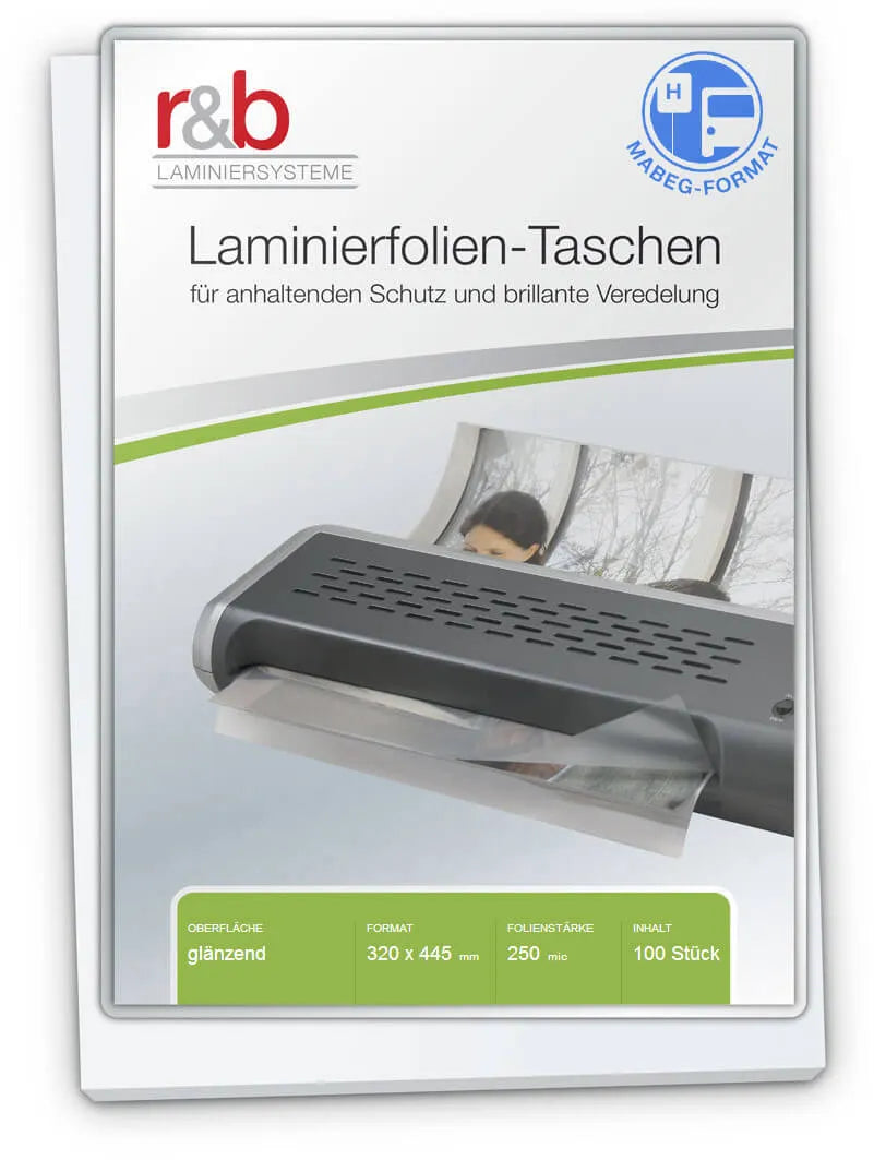 100 Laminierfolien A3 (320 x 445 mm), 2 x 250 mic, glänzend, für Fahrplanhalterung/Mabeg