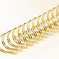100 Drahtbinderücken 9,5 mm, gold, 3:1-Teilung, für ca. 65 Blätter (80g/m²)