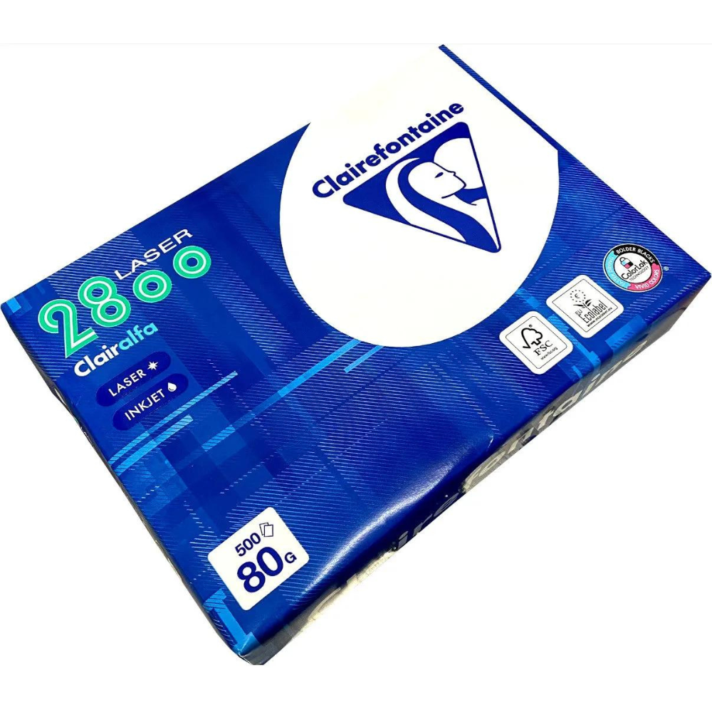 2500 Blatt Kopierpapier für Laserdrucker und Clairefontaine 2800 DIN A4 80g/m² hochweiss